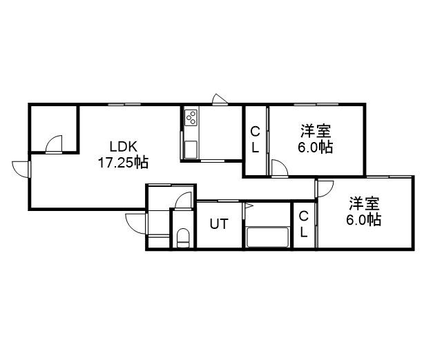 南郷通9丁目長井APⅠ(2LDK/3階)の間取り写真