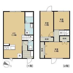 レトアB(3LDK/1階)の間取り写真
