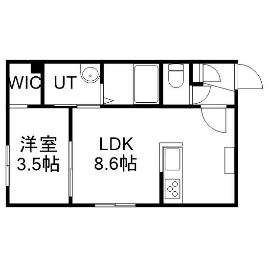 RED BEANS(1LDK/1階)の間取り写真