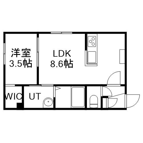 RED BEANS(1LDK/1階)の間取り写真