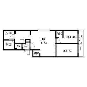 GA-福住1-1MS B棟(2LDK/3階)の間取り写真