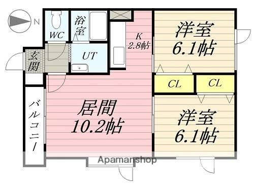 フォレストヒルズ(2LDK/2階)の間取り写真