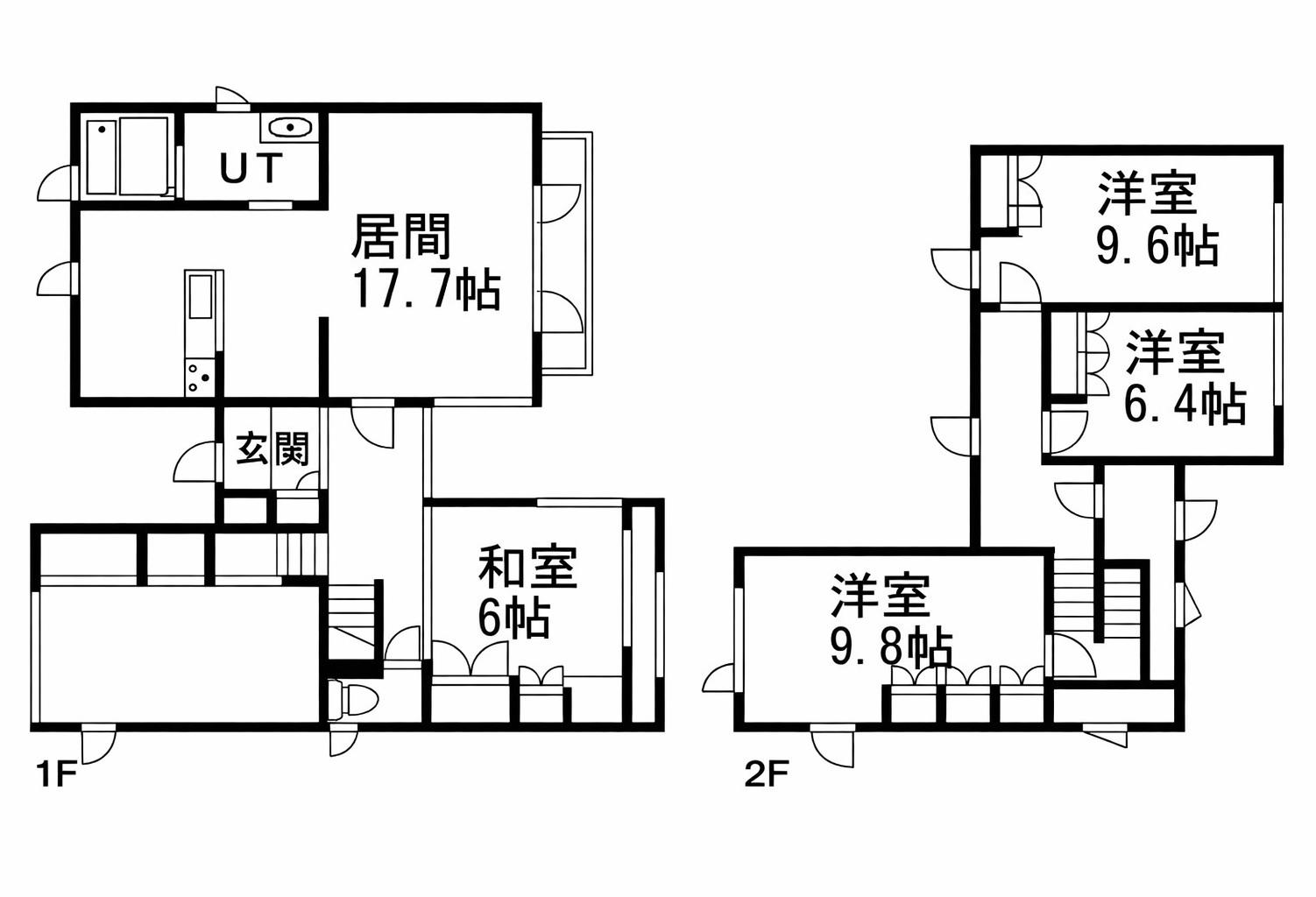 札幌市東西線 新さっぽろ駅 徒歩6分 2階建 築38年(4LDK)の間取り写真