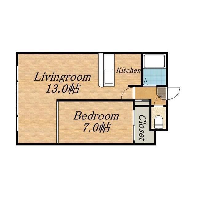 アパルシオンⅢ(1LDK/4階)の間取り写真