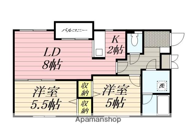 メゾンクー・ドゥ・クールⅡ(2LDK/4階)の間取り写真