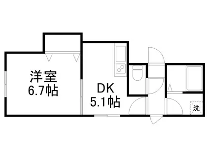 アイアール南郷VI(1DK/3階)の間取り写真