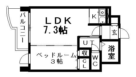 札幌ビオス館(ワンルーム/2階)の間取り写真
