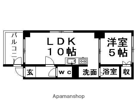オーチャードプラザ(1LDK/4階)の間取り写真