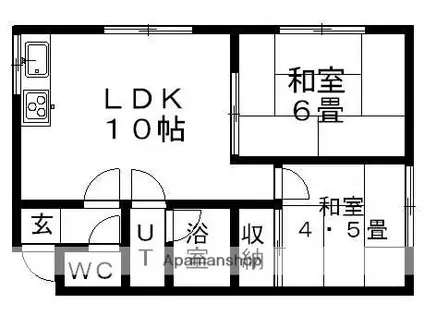 コーポ中村(2LDK/2階)の間取り写真