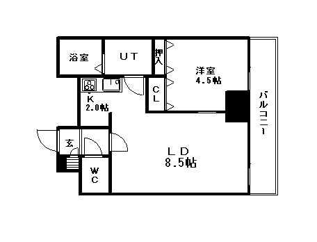 ウエスト10(1LDK/10階)の間取り写真