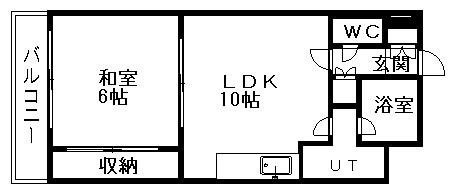 円山ガーデンハイツ(1LDK/2階)の間取り写真
