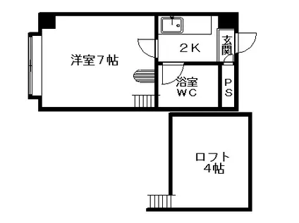 ロピア812(1K/2階)の間取り写真