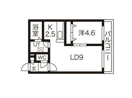 プルミエ発寒 弐番館(1LDK/4階)の間取り写真