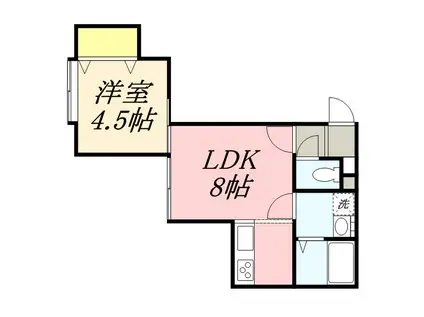 プラダハウス(1LDK/2階)の間取り写真