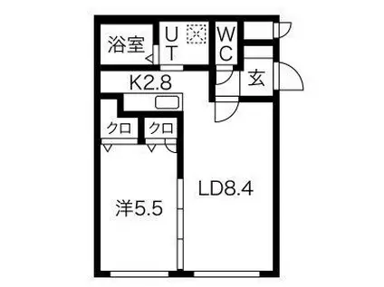 グランメール本郷通(1LDK/4階)の間取り写真