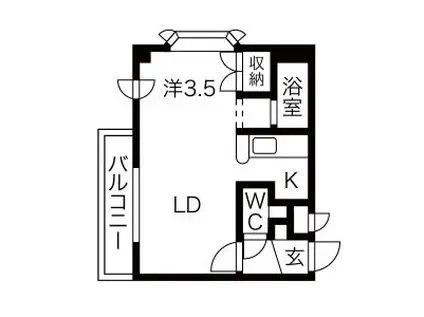 ルーセント24(1DK/4階)の間取り写真