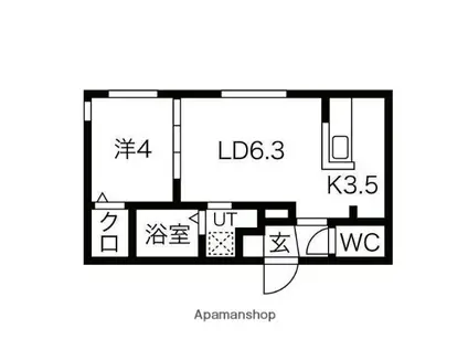 TERRACE KASUMI 南10西1MS(1LDK/4階)の間取り写真