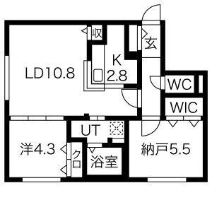 アルファスクエア南4西15(2LDK/2階)の間取り写真