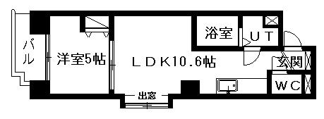 ヴィターレ(1LDK/2階)の間取り写真