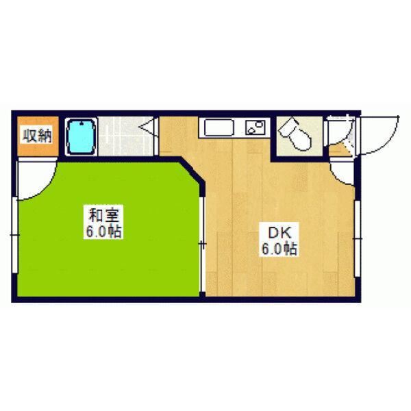 コーポシルビア(1DK/2階)の間取り写真