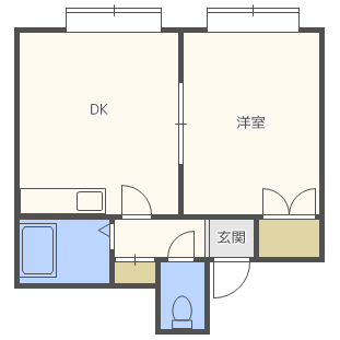 フロスティー中央B(1DK/3階)の間取り写真