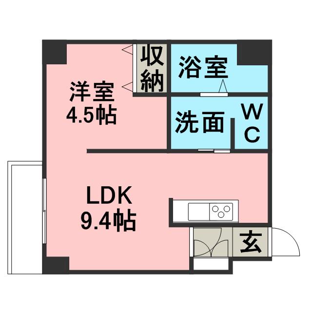 リトルズさっぽろ福住(1LDK/3階)の間取り写真