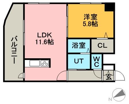 ニューライフサッポロ(1LDK/5階)の間取り写真