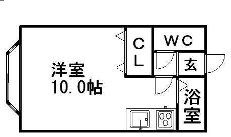 パンズィーセブン(ワンルーム/2階)の間取り写真
