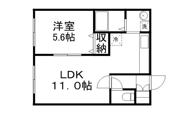 栄通銀座パレス(1LDK/1階)の間取り写真