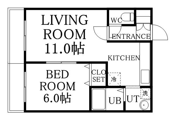 栄通銀座パレス(1LDK/3階)の間取り写真