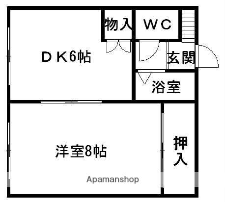 関ハイツ(1DK/2階)の間取り写真