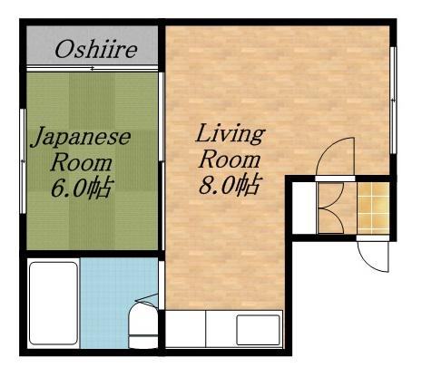 豊恵荘(1DK/2階)の間取り写真