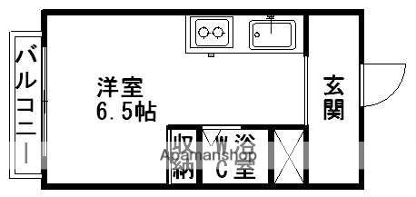 プラザ六興(ワンルーム/6階)の間取り写真