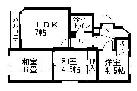 第12松井ビル(2LDK/2階)の間取り写真