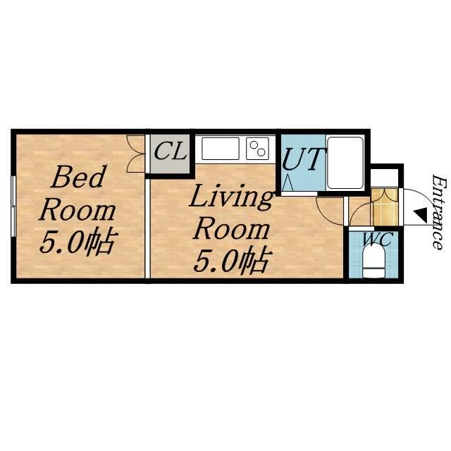 リリーハウス(1DK/3階)の間取り写真