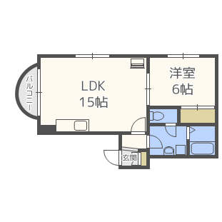 マンション24(1LDK/3階)の間取り写真