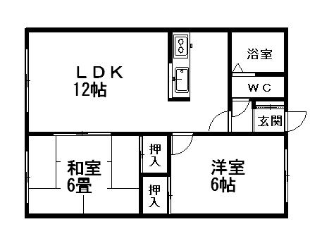 第1佐藤マンション(2LDK/2階)の間取り写真