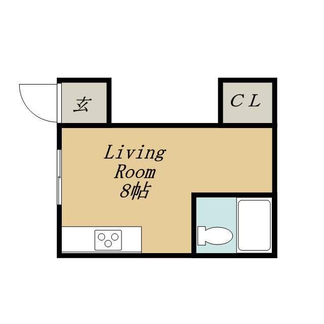 コーポラス白石(ワンルーム/1階)の間取り写真