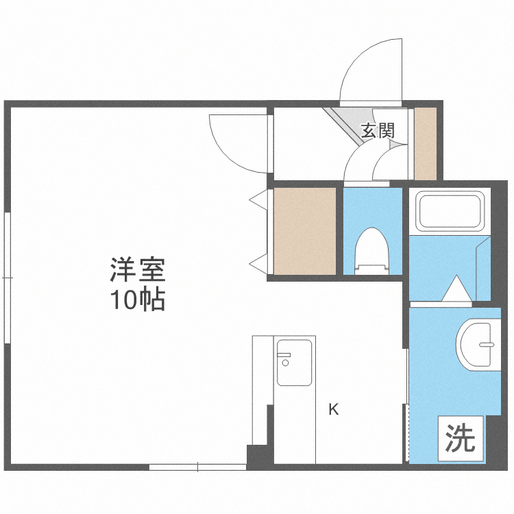 ラフォーレ学園前(1K/1階)の間取り写真