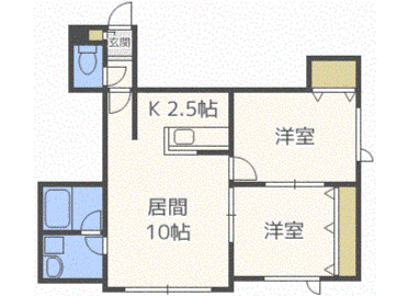 ツインコートプラスティ(2LDK/1階)の間取り写真