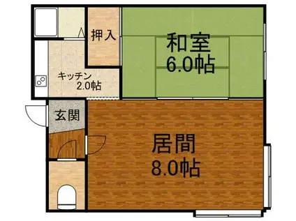 アルファワカヤマ(1LDK/3階)の間取り写真