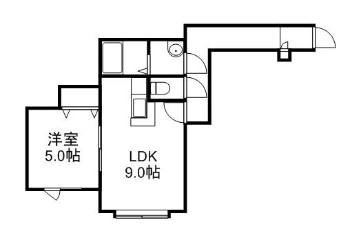 スタービレッジ(1LDK/1階)の間取り写真