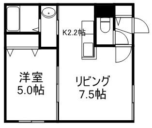AVANCER本通南(1LDK/3階)の間取り写真