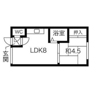 享ハイツ(1LDK/1階)の間取り写真