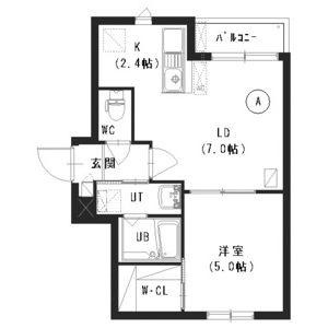 ル・ファール南平岸(1LDK/5階)の間取り写真