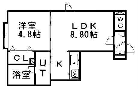 コーポガリレオ(1LDK/2階)の間取り写真