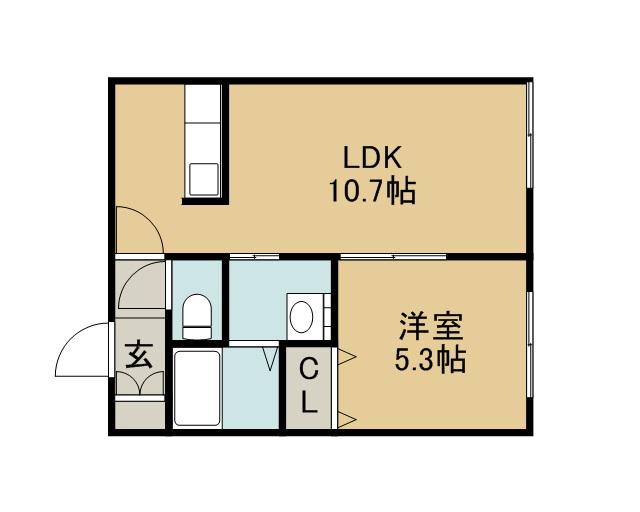 アルシオーネ北野 (1LDK/3階)の間取り写真