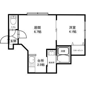 トロンシェ(1LDK/3階)の間取り写真