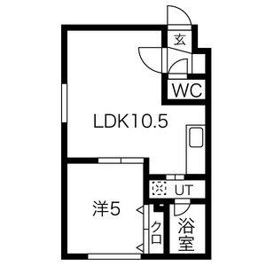 パーク9(1LDK/4階)の間取り写真