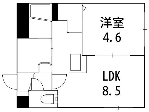 ファーストアステール(1LDK/4階)の間取り写真